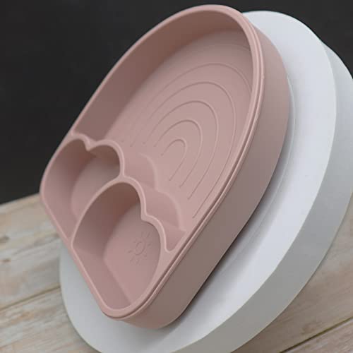 Rainbow Butterflies 7-Piece Silicone Feeding Set - Baby Pink