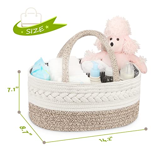 Maliton Diaper Caddy Organizer - Large Cotton Woven Basket