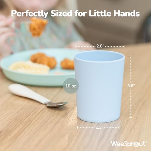 WeeSprout Bamboo Toddler Cups - 4 Pack 10 oz