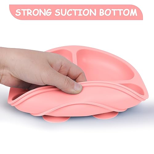 Vicloon Toddler Plates with Lids and Suction