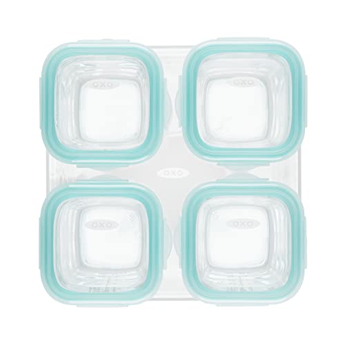 OXO Tot 4oz Glass Food Storage Containers Teal