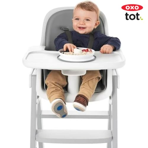 OXO Tot Stick and Stay Suction Divided Plate - Blossom 1