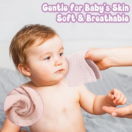12Pcs Baby Muslin Washcloths Set for Newborn and Kids