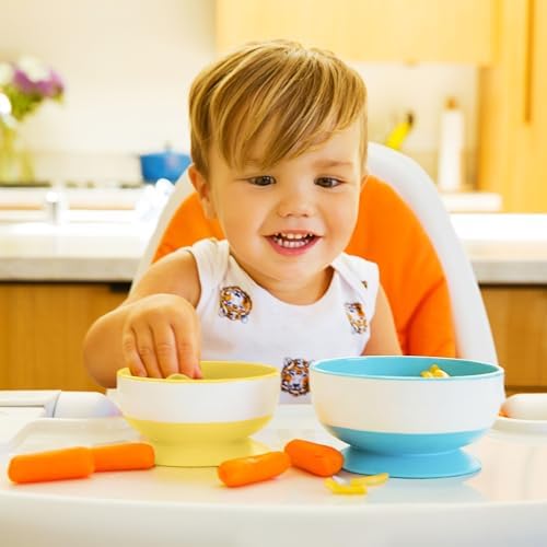 Munchkin Stay Put Suction Bowls 3 Pack Blue Green Yellow