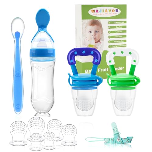 WAJIAYON 5 Pack Baby Fruit Feeder Pacifier with Spoon