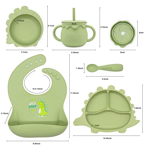 Rainbow Butterflies 8 Piece DINO Baby Feeding Set - Olive