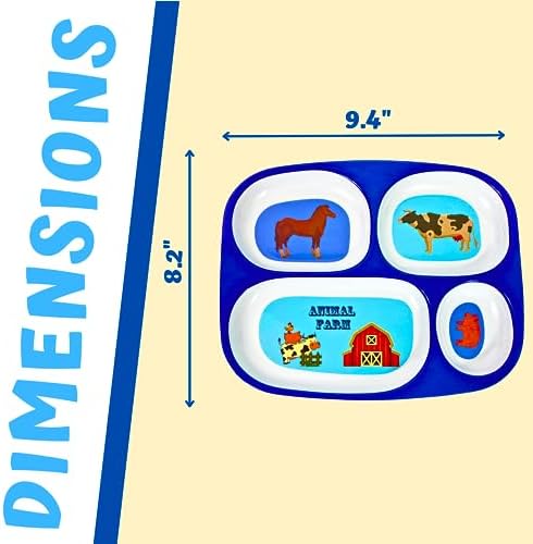 4Es Novelty Set of 4 Melamine Dinner Plates for Kids