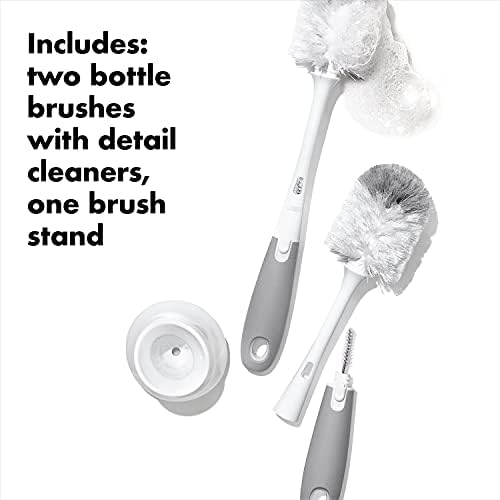 OXO Tot Bottle Brush with Nipple Cleaner and Stand 2-Pack