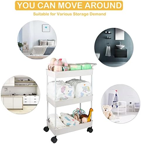 Volnamal Baby Diaper Caddy Movable Cart for Newborn Essentials