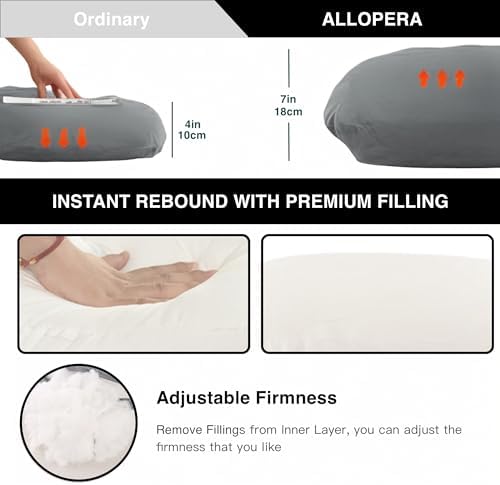 ALLOPERA Full-Body Maternity Pillow with Velvet Cover