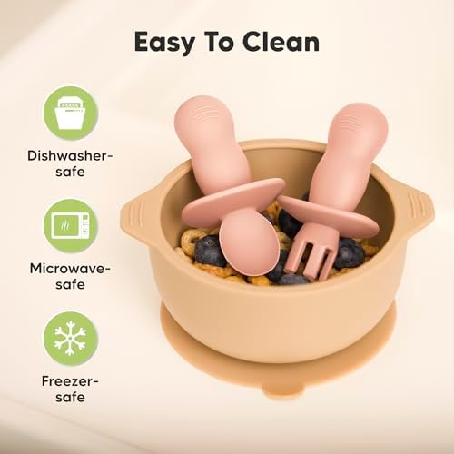 KeaBabies 2-Pack Suction Baby Bowls with Lids and Utensils 1