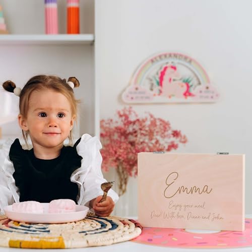 Personalized Wooden Flatware Set for Kids - Engraved with Name