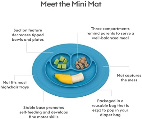 ezpz Mini Mat for 12 Months - 100 Silicone Placemat with Suction