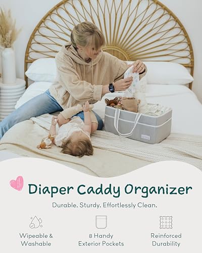 Lily Miles Diaper Caddy - Large Organize Tote for Newborn Essentials