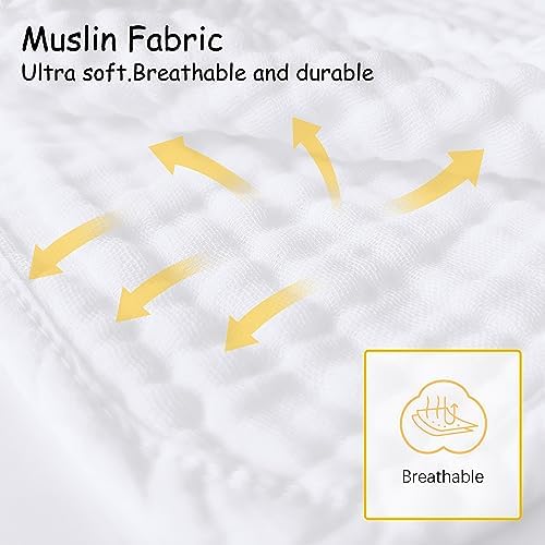 Lovely Care 12 Pack Muslin Burp Cloths 20x10 Inch