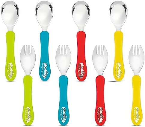 Toddler Silverware Set of 8 - BPA Free Dishwasher Safe