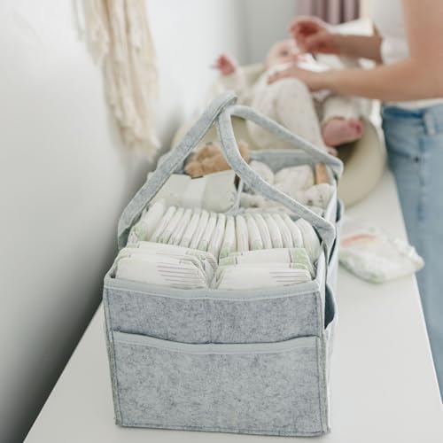 Putska Nursery Storage Basket - Diaper Caddy Organizer 1
