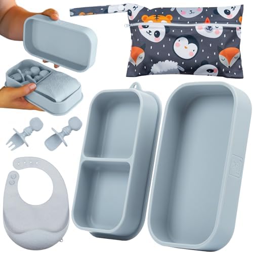 Palz and Pandy Travel Baby Feeding Set - 6 Piece Portable Toddler Supplies