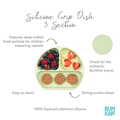 Bumkins Silicone Grip Dish Set of 2 Sage