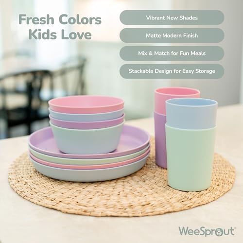 WeeSprout Bamboo Toddler Cups - 4 Pack 10 oz
