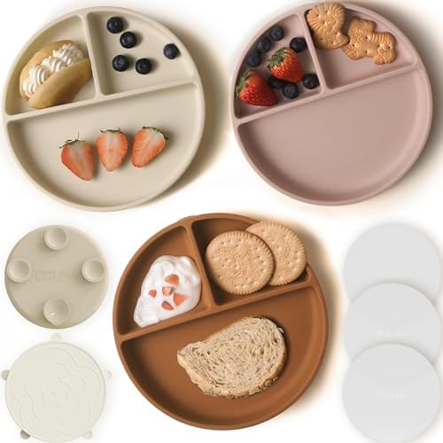 Moonkie Suction Plates for Baby 3 Pack
