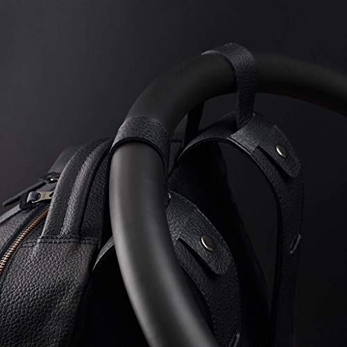 Capra Leather Black Diaper Bag Backpack