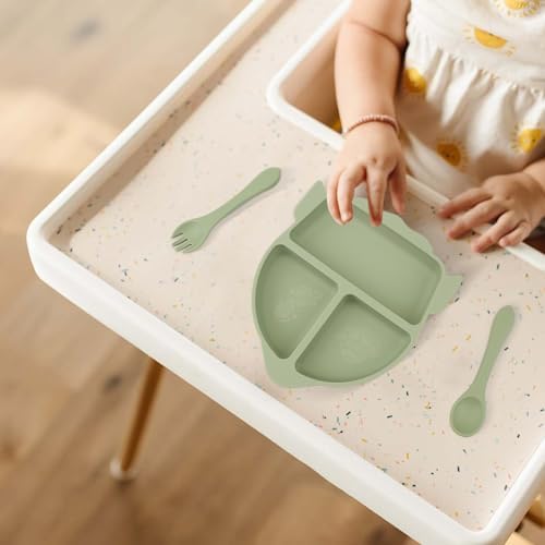 Nohlerlife Toddler Weaning Plate Set with Cutlery 1