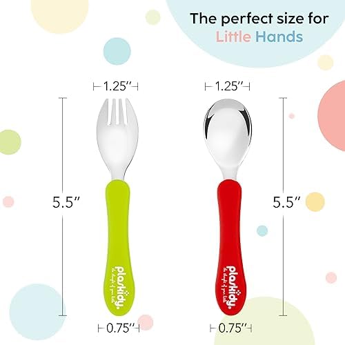 Toddler Silverware Set of 8 - BPA Free Dishwasher Safe