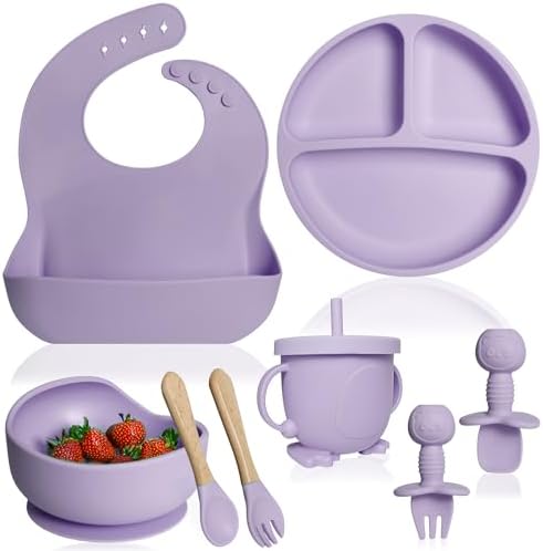 Bluet B Silicone Baby Feeding Set - 8pcs Purple