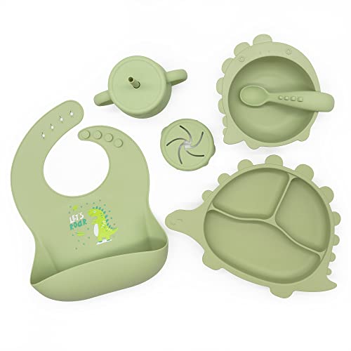 Rainbow Butterflies 8 Piece DINO Baby Feeding Set - Olive