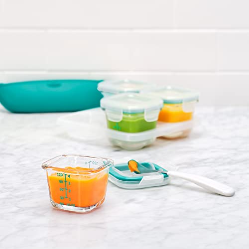 OXO Tot 4oz Glass Food Storage Containers Teal