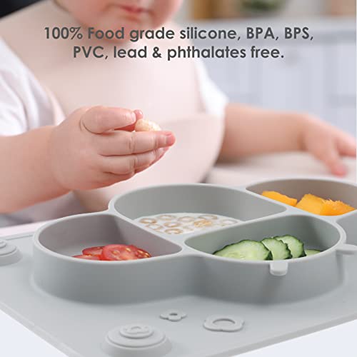 ROCCED Silicone Baby Plates with Suction