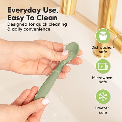 KeaBabies 3-Pack Silicone Baby Spoons for Self-Feeding 1