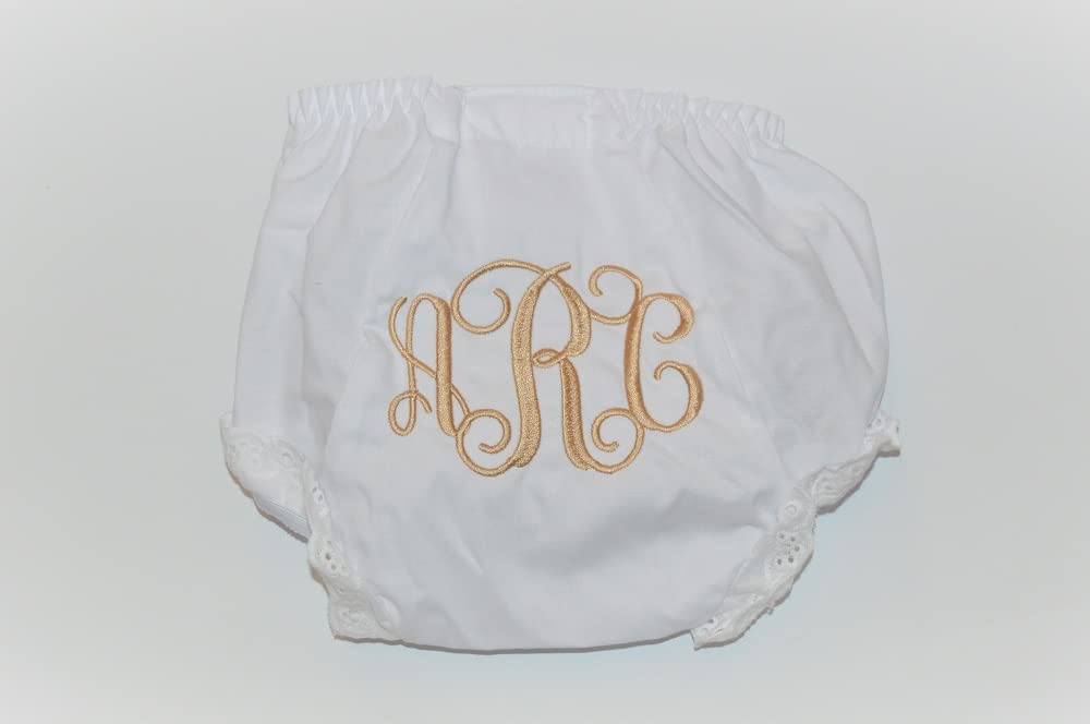 Personalized Diaper Cover with Eyelet Lace