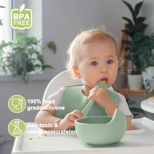 Munlinder Silicone Baby Feeding Set Light Green