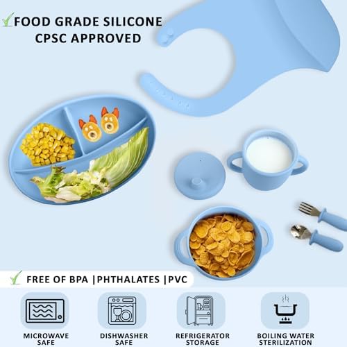 Positive Pieces Silicone Baby Feeding Set for 6-Month Old Babies 1