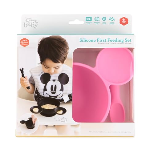 Bumkins Disney Minnie Mouse Silicone Baby Feeding Set