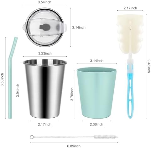 Rommeka 12oz Sippy Cups with Straws and Lids