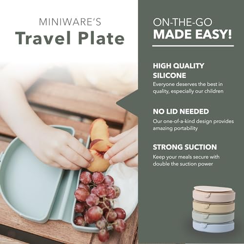 Miniware Silicone Baby Plate with Suction Foldable