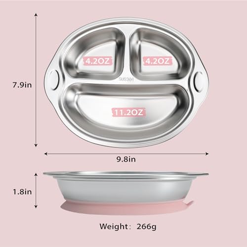 MR CHOU Suction Toddler Plate Pink 1