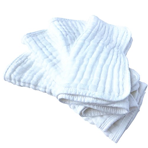 Synrroe 4-Pack Muslin Burp Cloths 20x10 Inches