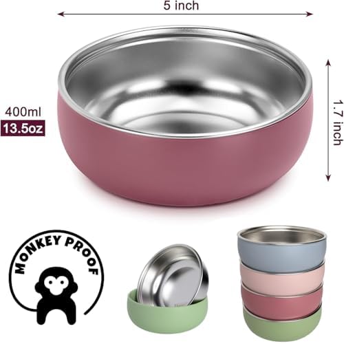 Monkey Proof Non-Toxic Stainless Steel Child Bowl Set of 4