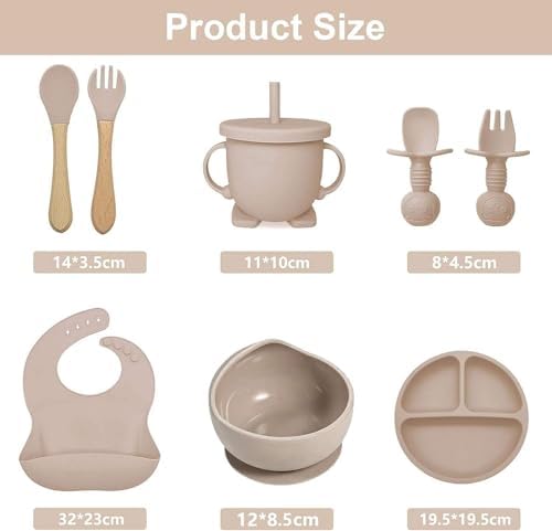 QIKOKU 8-Piece Baby Feeding Set with Suction Cup