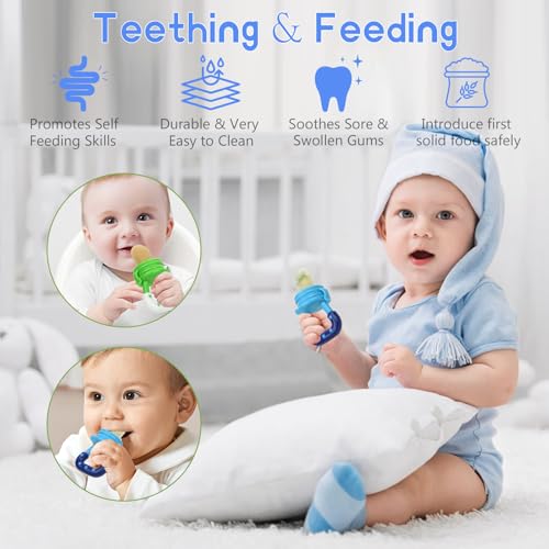 WAJIAYON 5 Pack Baby Fruit Feeder Pacifier with Spoon