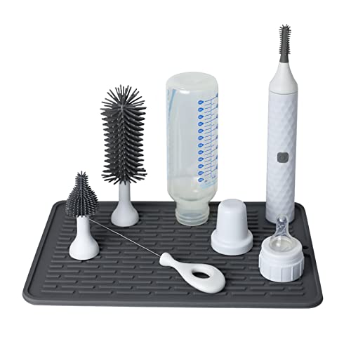 WHNL Electric Bottle Brush Set with Drying Mat and Storage Box White