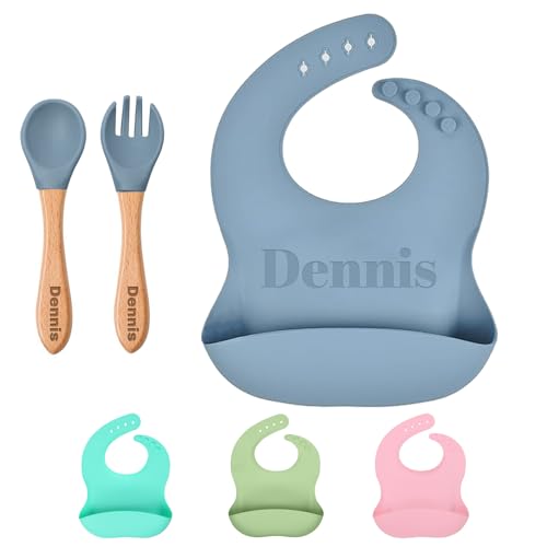 Personalized Silicone Bib for Babies Toddlers with Name