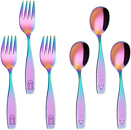 ANNOVA Kids Stainless Steel Flatware Set 6PCS Rainbow
