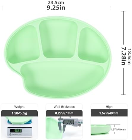 LiZhao Baby Suction Plates with Lids - Divided Design Toddler Plates