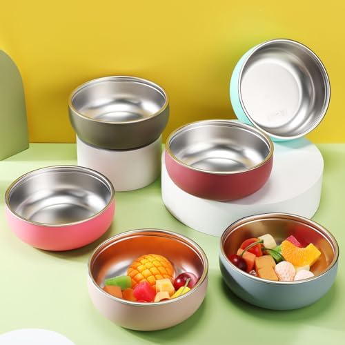 Nuogo 6 Pcs 304 Stainless Steel Baby Bowls with Silicone Shell