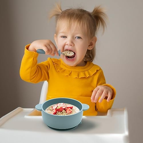 Eascrozn 3 Pack Baby Bowls with Suction Multicolor
